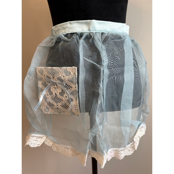 Vintage Baby Blue Hostess Apron - Picture 7 of 7